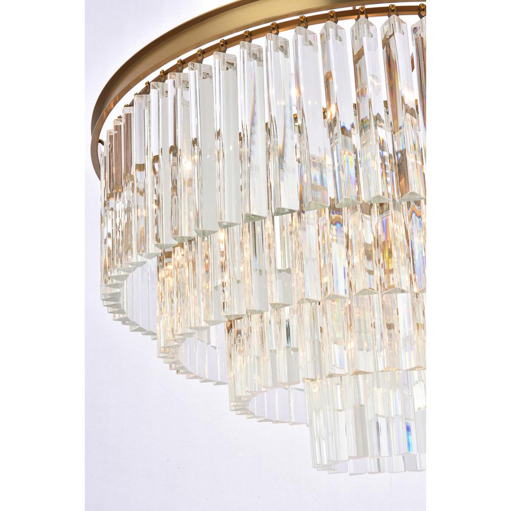 Sydney 32 inch round crystal chandelier in satin gold. Picture 5