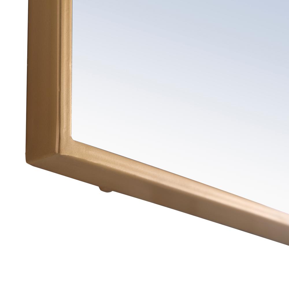 Metal frame Rectangle Mirror 24 inch Brass finish. Picture 11