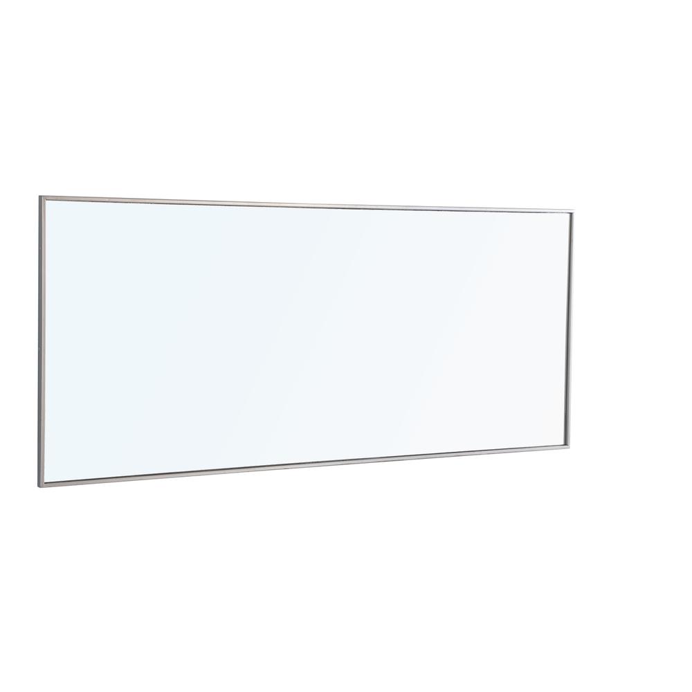 Metal frame Rectangle Mirror 30 inch Silver. Picture 7