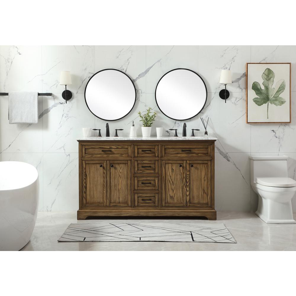 60 inch double bathroom vanity in driftwood. Picture 4