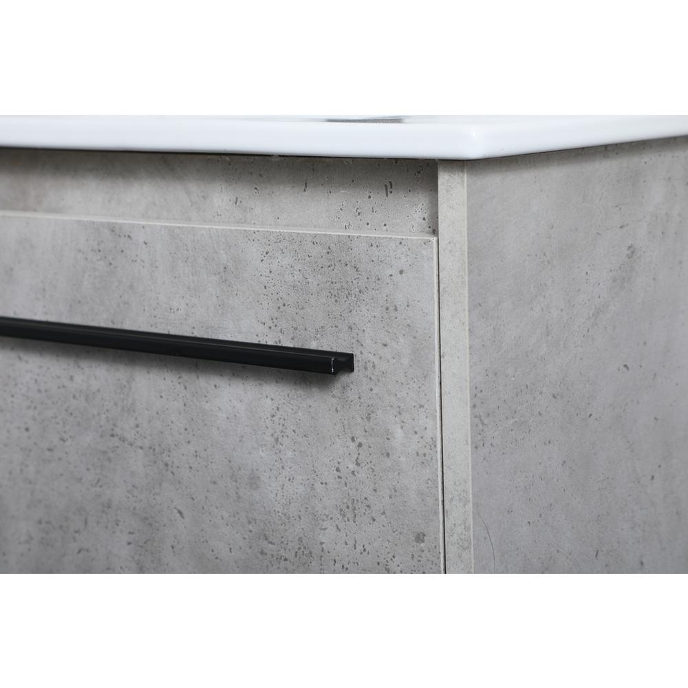 30 inch  Single Bathroom Vanity in Concrete Grey. Picture 5