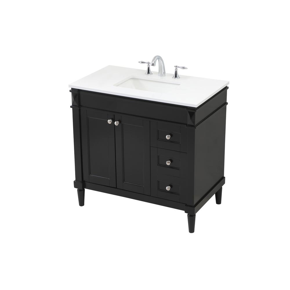 36 inch Single bathroom vanity in black. Picture 8