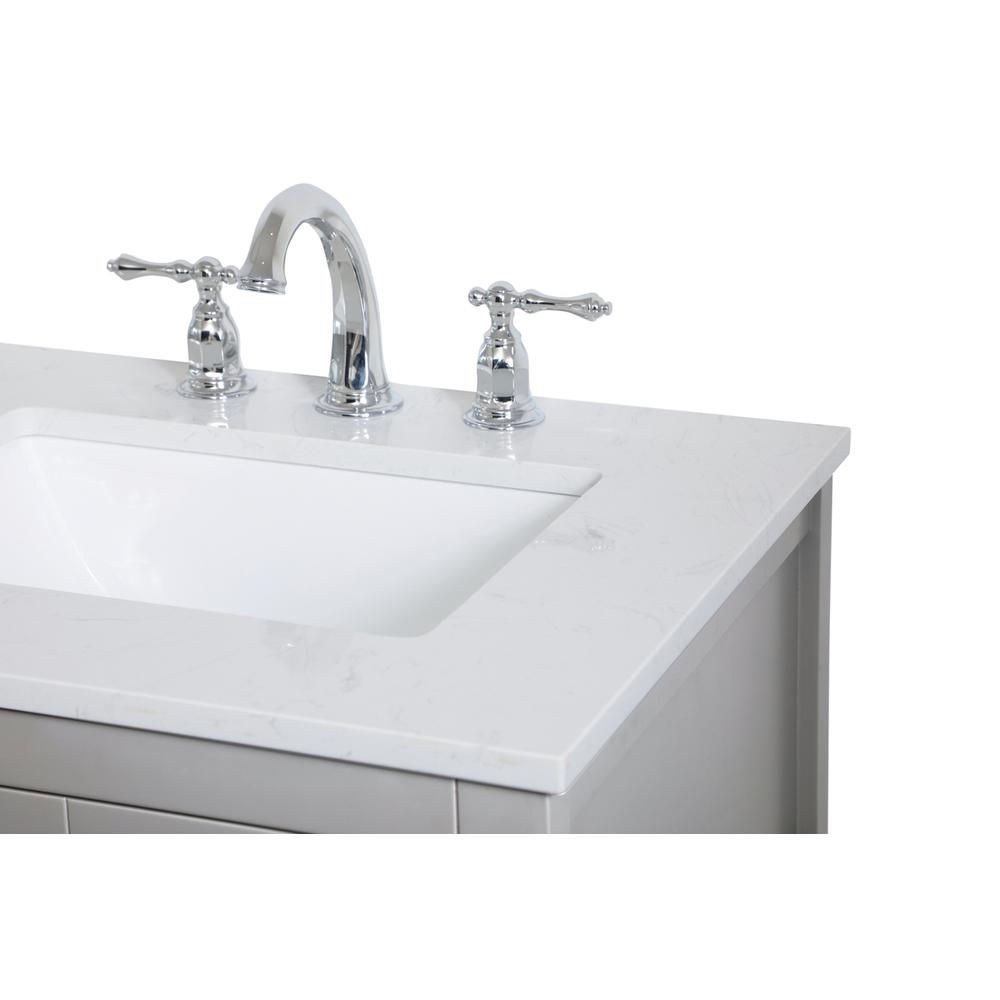 24 inch Single Bathroom Vanity in Grey. Picture 10