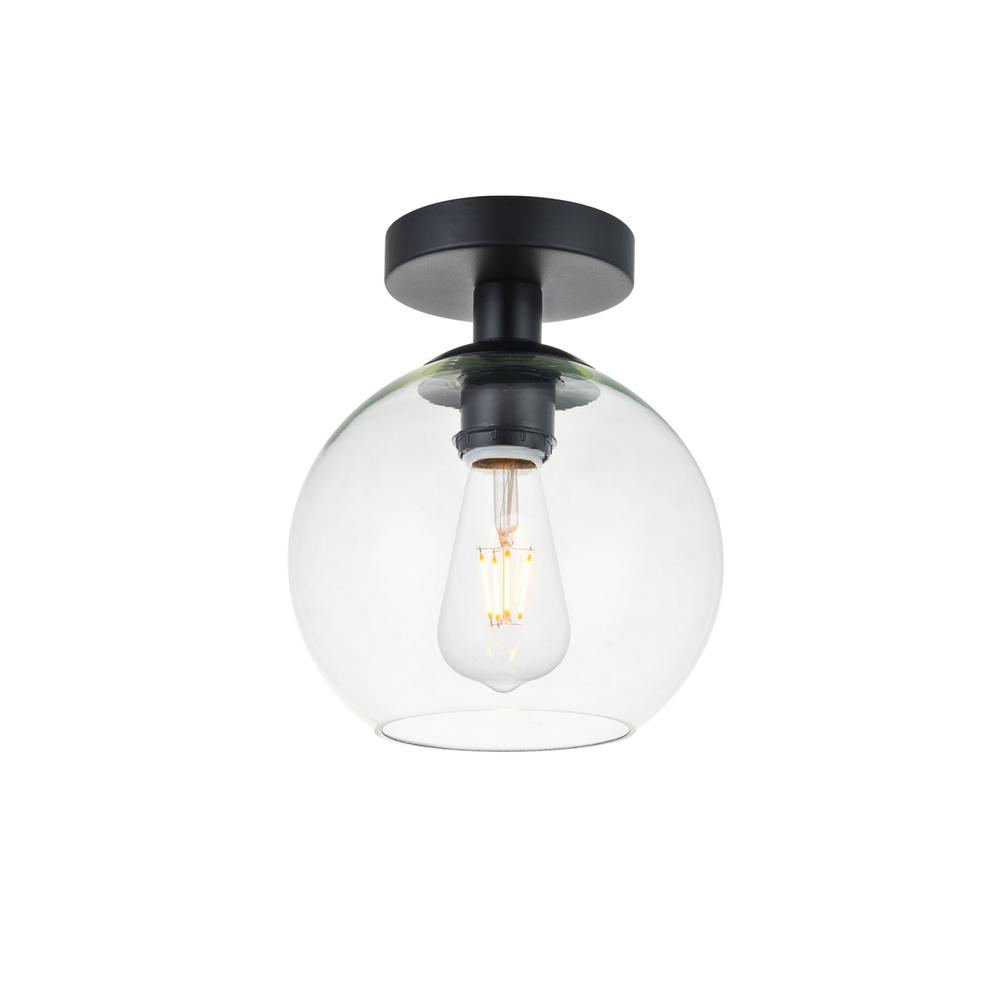 Baxter 1 Light Black Flush Mount With Clear Glass. Picture 2