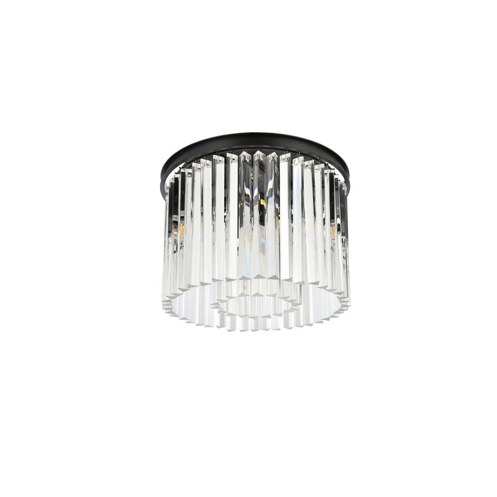 Sydney 6 light Matte Black Flush Mount Clear Royal Cut Crystal. Picture 6