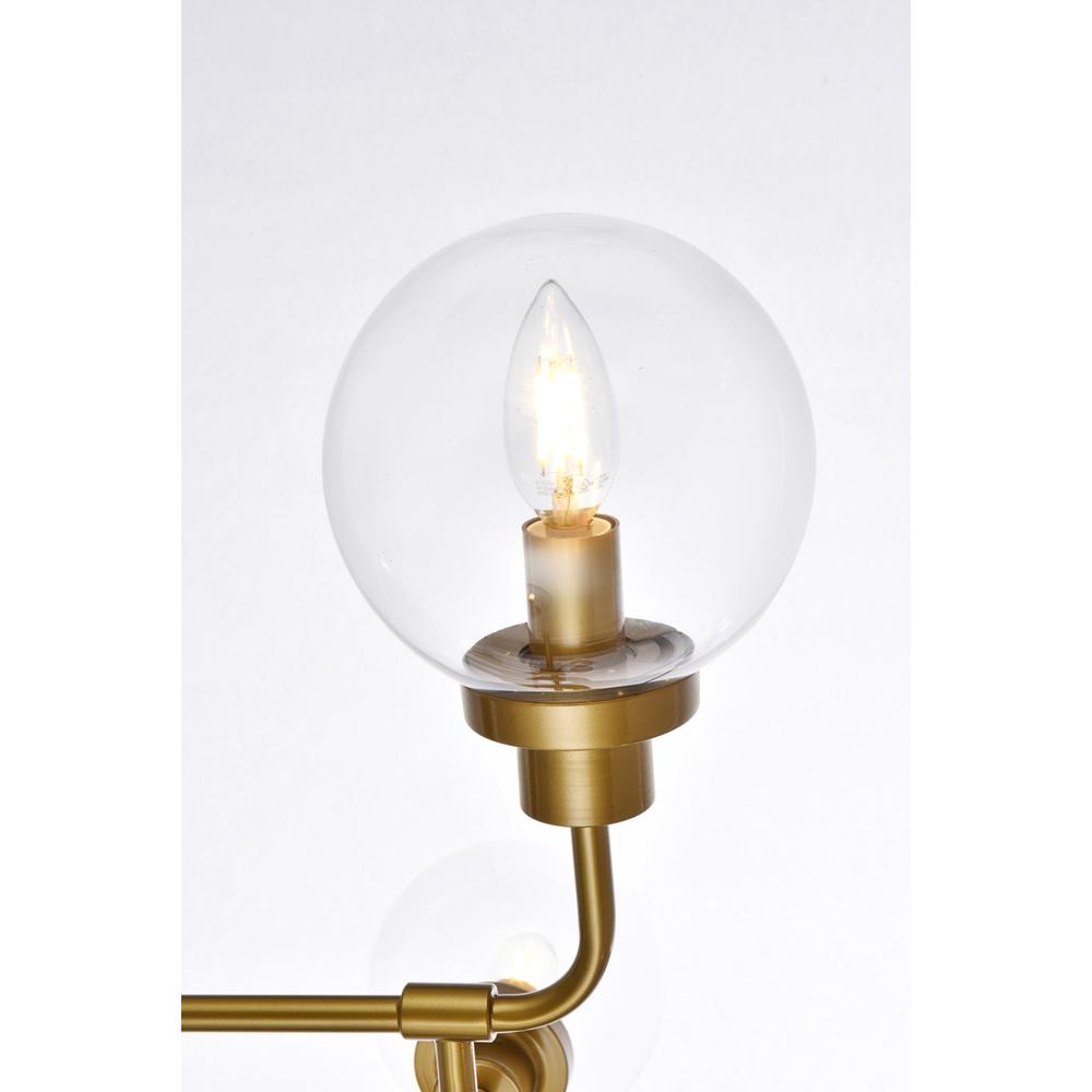 Hanson 8 lights pendant in brass with clear shade. Picture 4