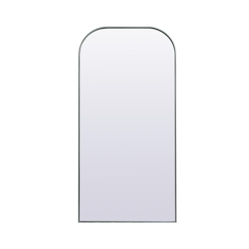 Metal Frame Arch Full Length Mirror 35x72 Inch in Silver. Picture 1