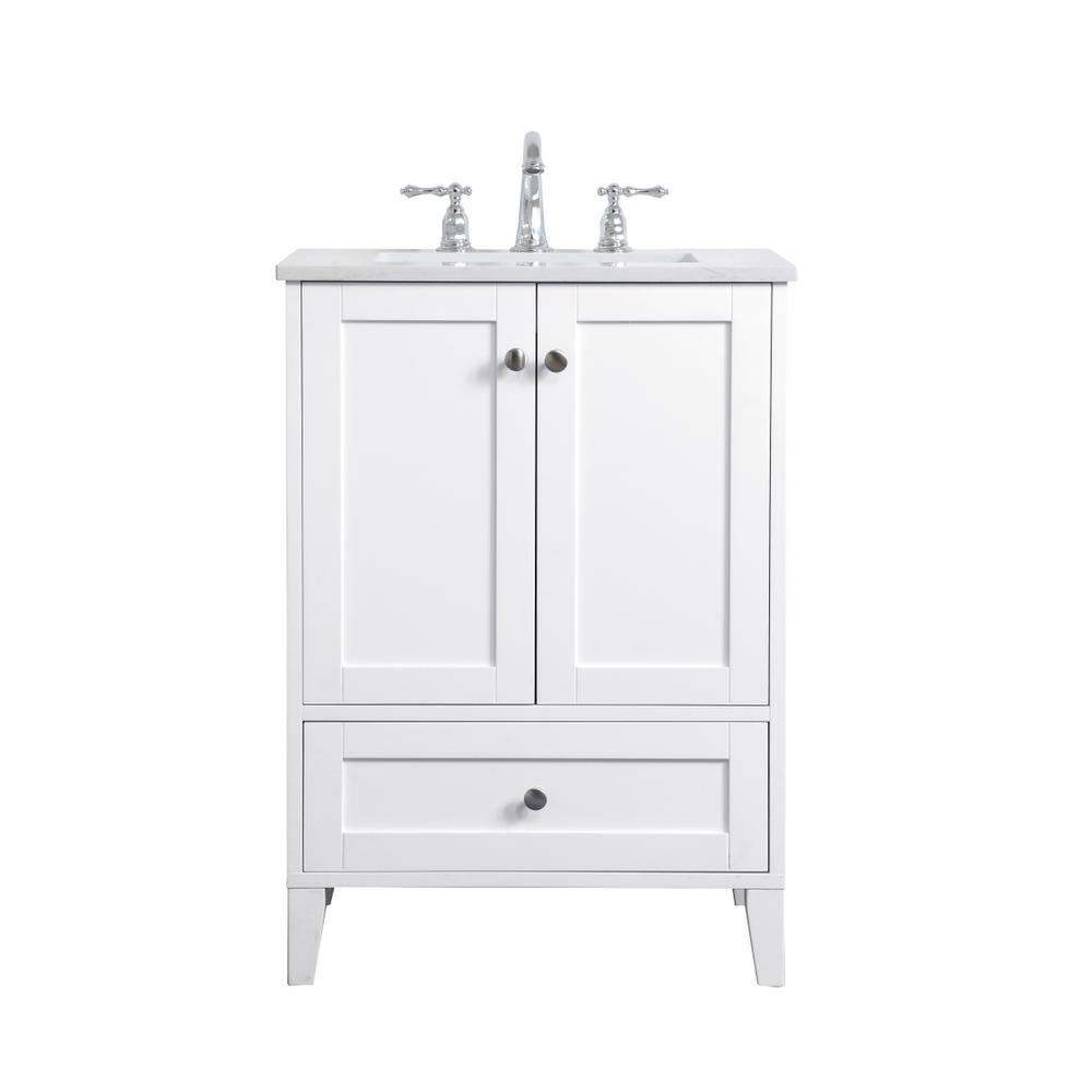 24 inch Single Bathroom Vanity in White. Picture 1