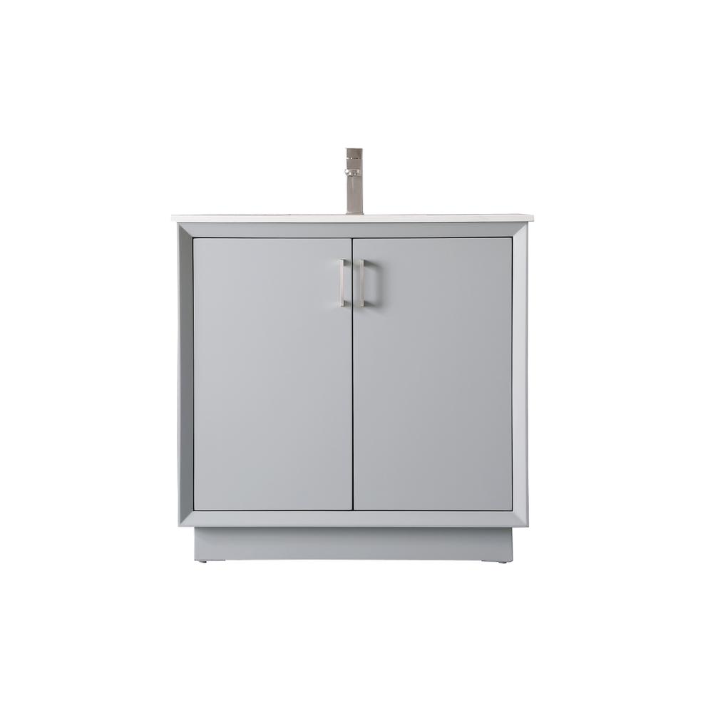 36 Inch SIngle Bathroom Vanity In Grey. Picture 1