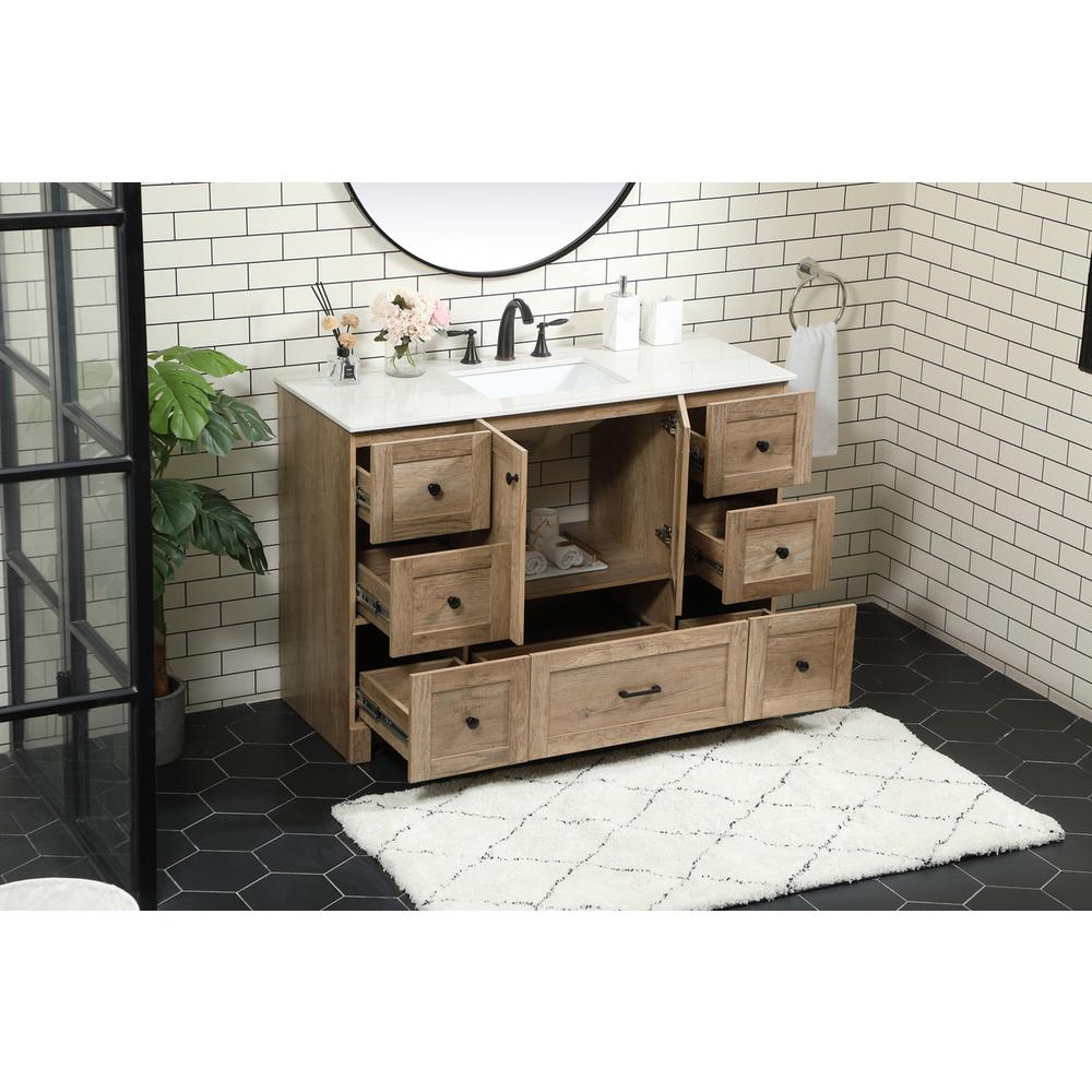 48 inch Single bathroom vanity in natural oak. Picture 3