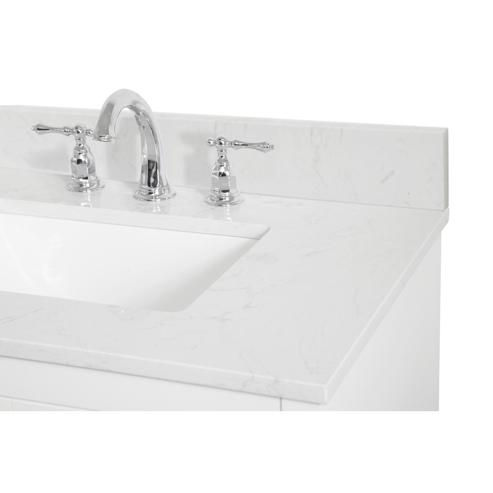 30 inch Single Bathroom Vanity in White with Backsplash. Picture 11