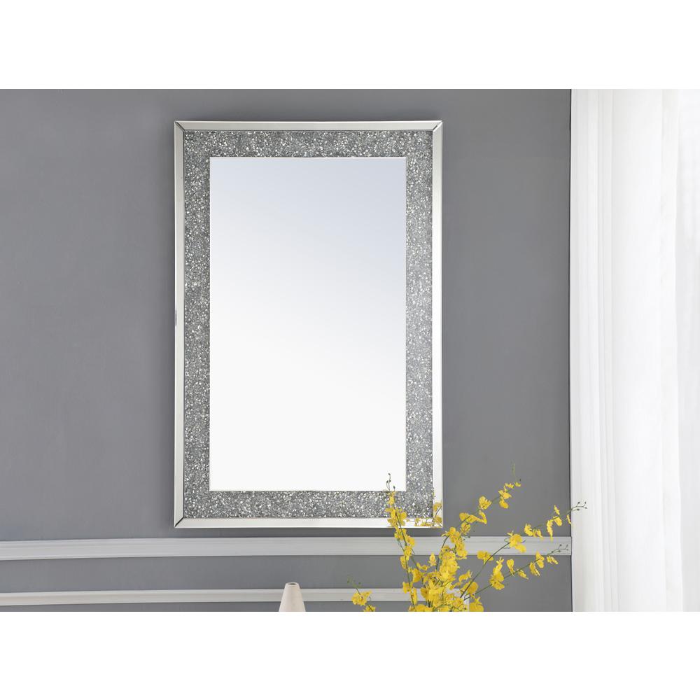 31.5 Inch Rectangle Crystal Mirror In Clear Finish. Picture 6