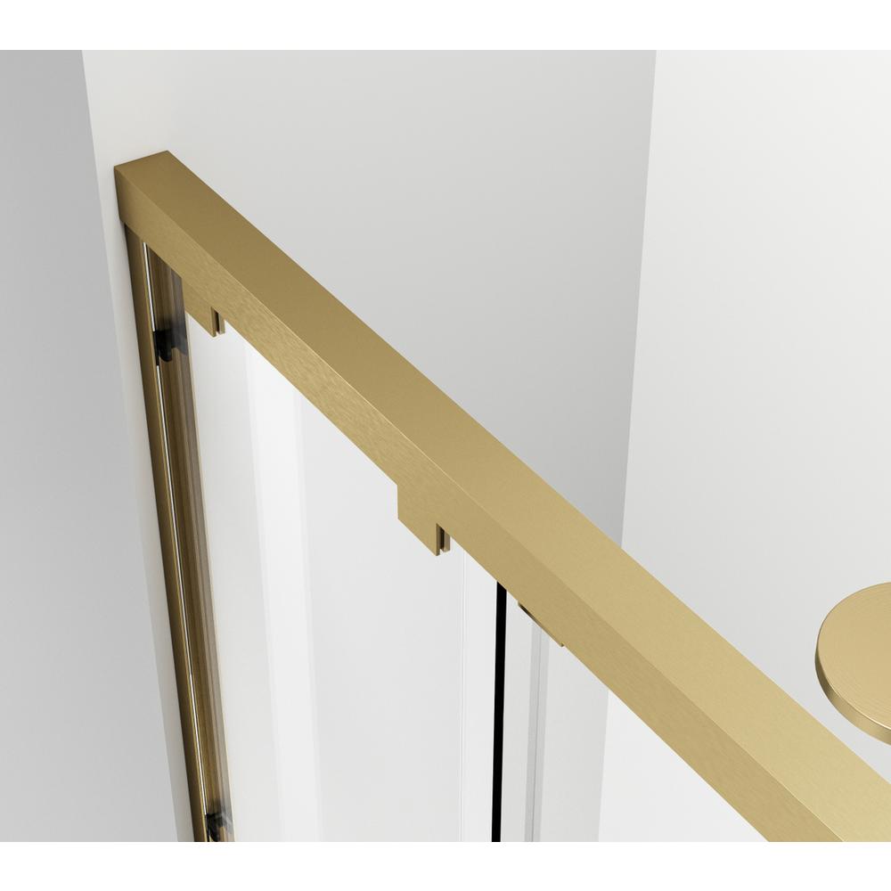 Semi-frameless tub door 60 x 60 Brushed Gold. Picture 7