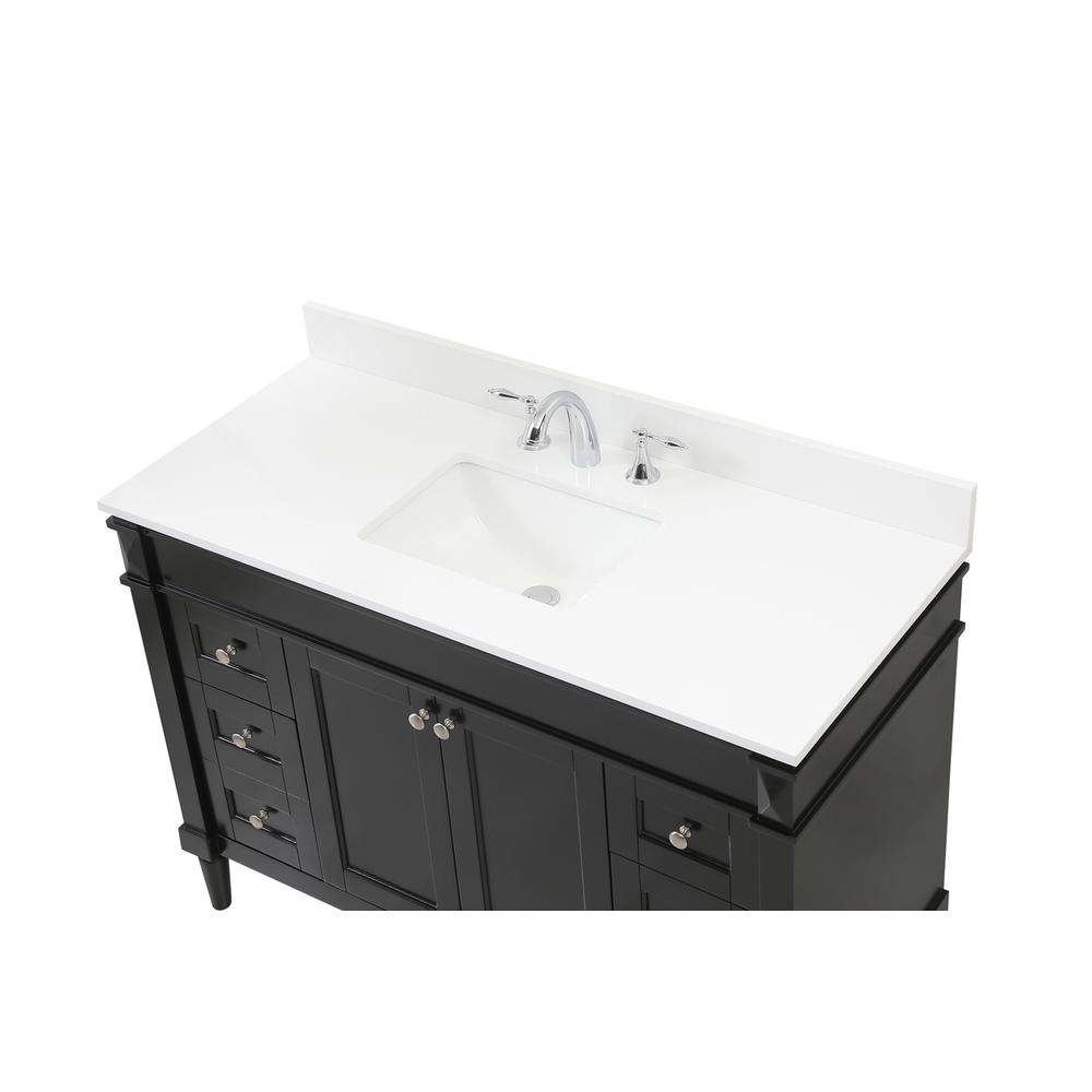48 inch Single bathroom vanity in black with backsplash. Picture 10