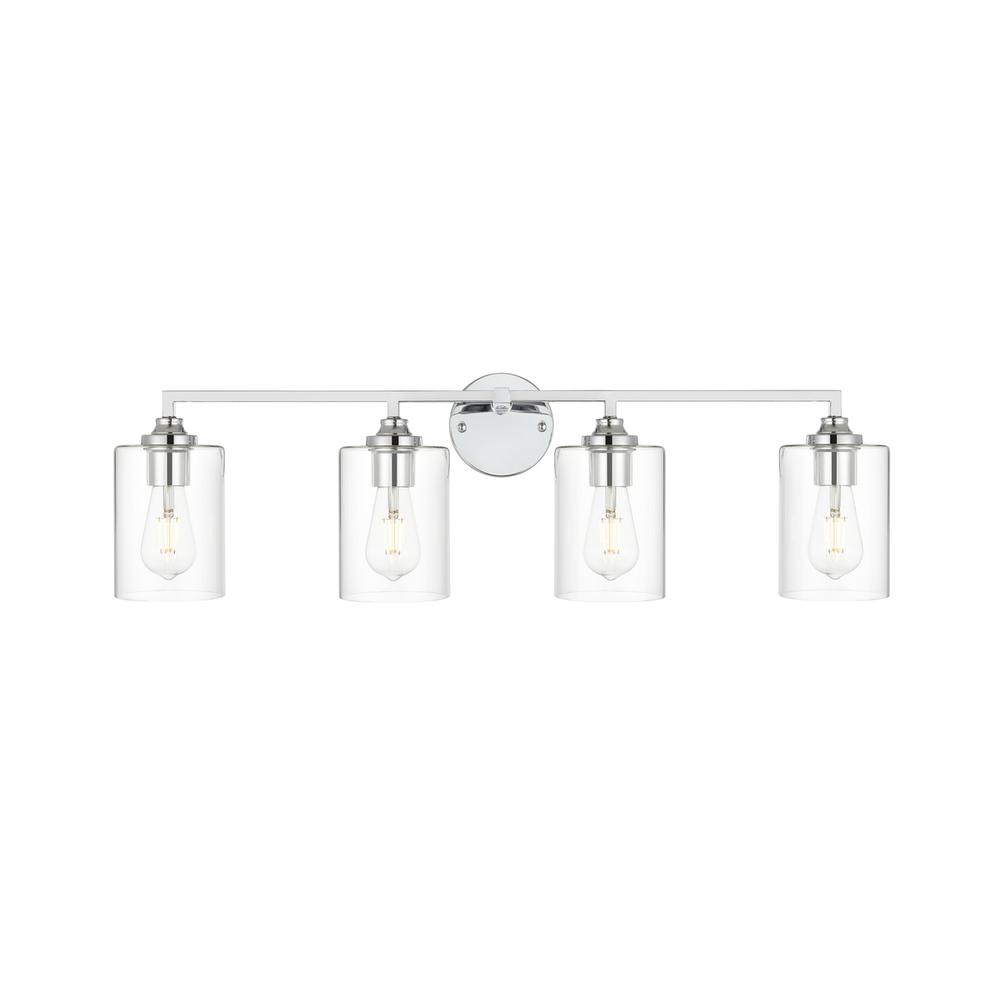 Mayson 4 light Chrome and Clear Bath Sconce. Picture 1