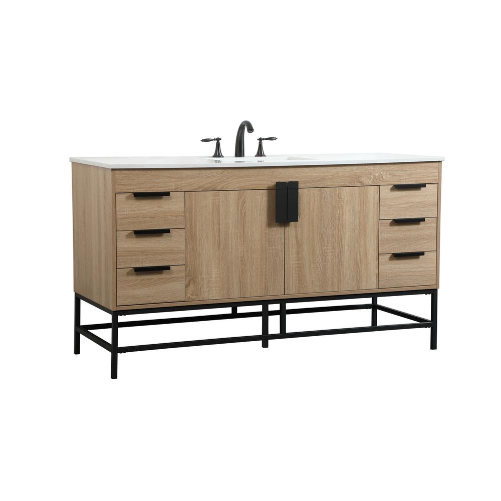 60 inch Single bathroom vanity in mango wood. Picture 7