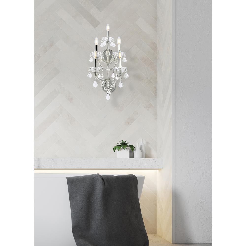 Maria Theresa 5 light Chrome Wall Sconce Clear Royal Cut Crystal. Picture 7
