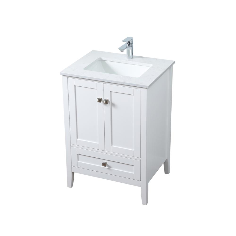 24 Inch SIngle Bathroom Vanity In White. Picture 8