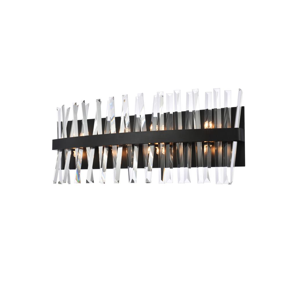 Serephina 30 inch crystal bath sconce in black. Picture 2