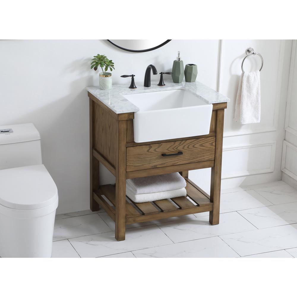 30 inch Single bathroom vanity in driftwood. Picture 3