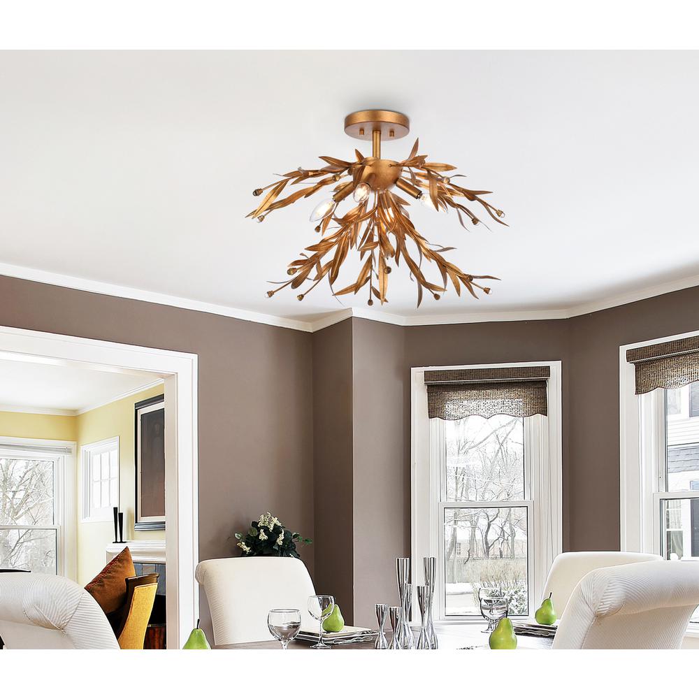 Priscilla 23 inch flush mount in gold leaf. Picture 8