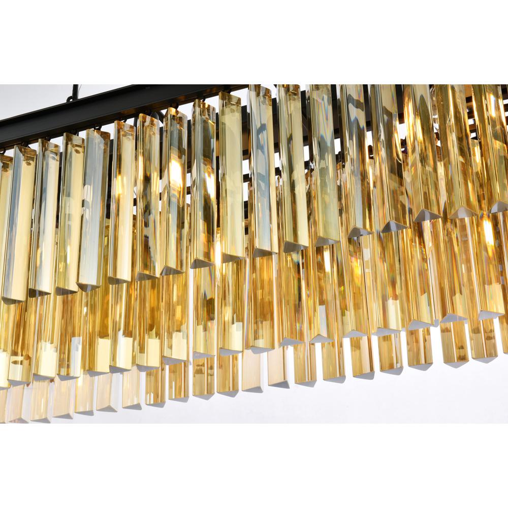 Sydney 12 light Matte Black Chandelier Golden Teak (Smoky) Royal Cut Crystal. Picture 3