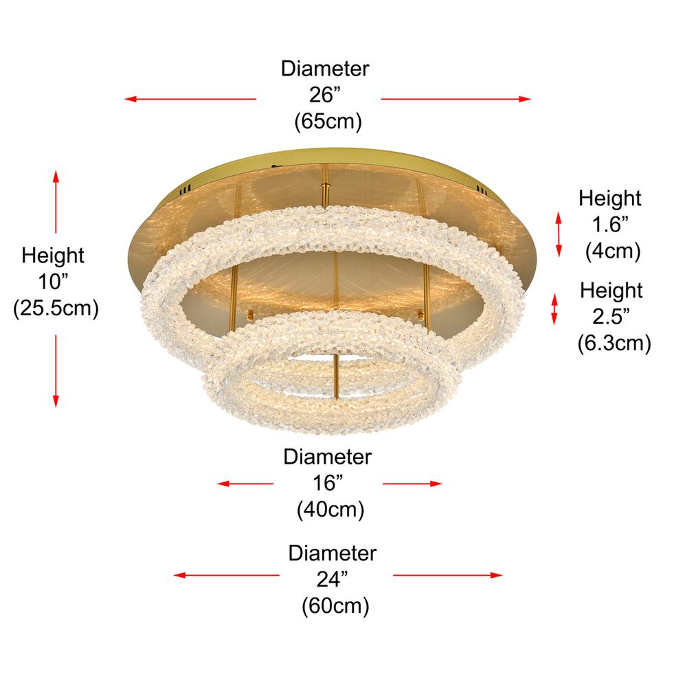 Bowen 26 inch Adjustable LED Flush Mount in Satin Gold. Picture 9