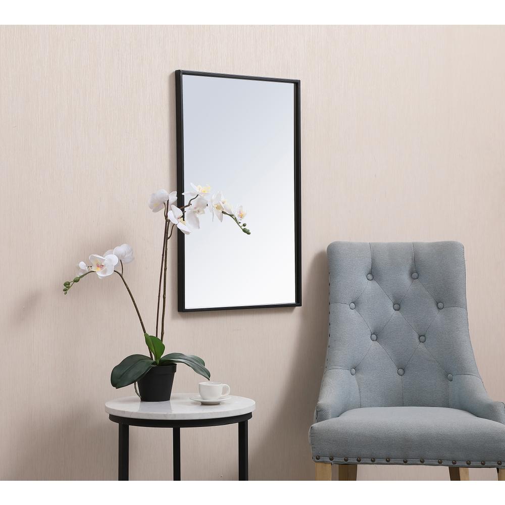 Metal frame rectangle mirror 18x28 inch in black. Picture 2