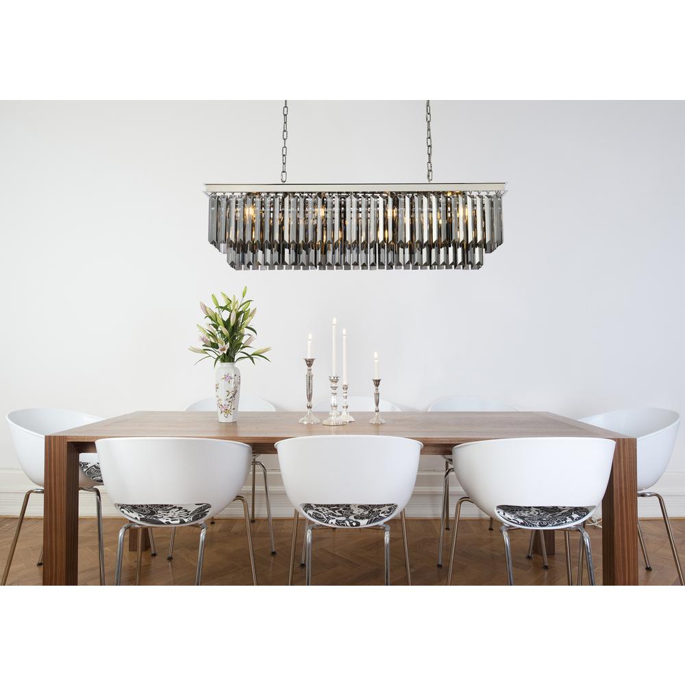 Sydney 12 light polished nickel Chandelier Silver Shade (Grey) Royal Cut Crystal. Picture 7