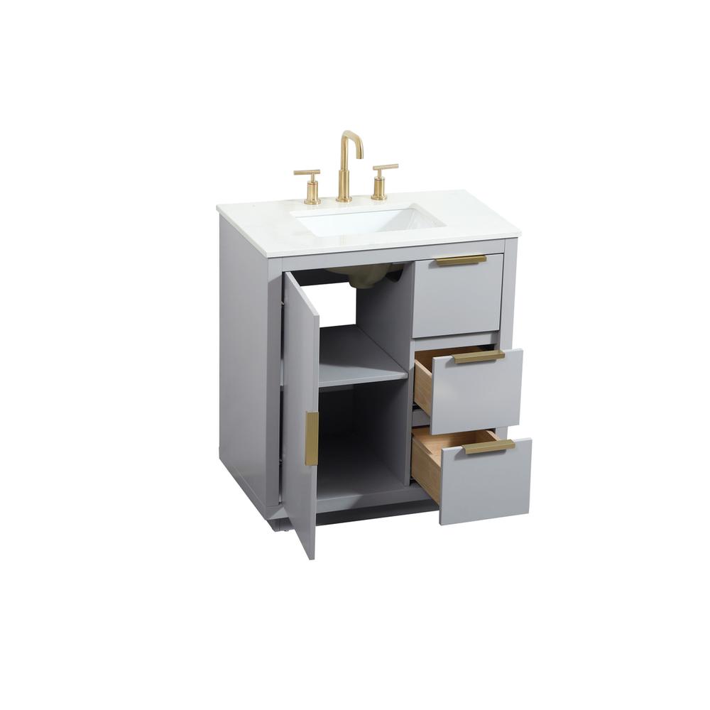 30 inch Single bathroom vanity in grey. Picture 9
