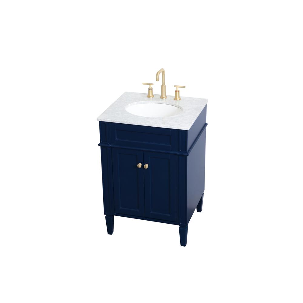 24 inch Single bathroom vanity in blue. Picture 7