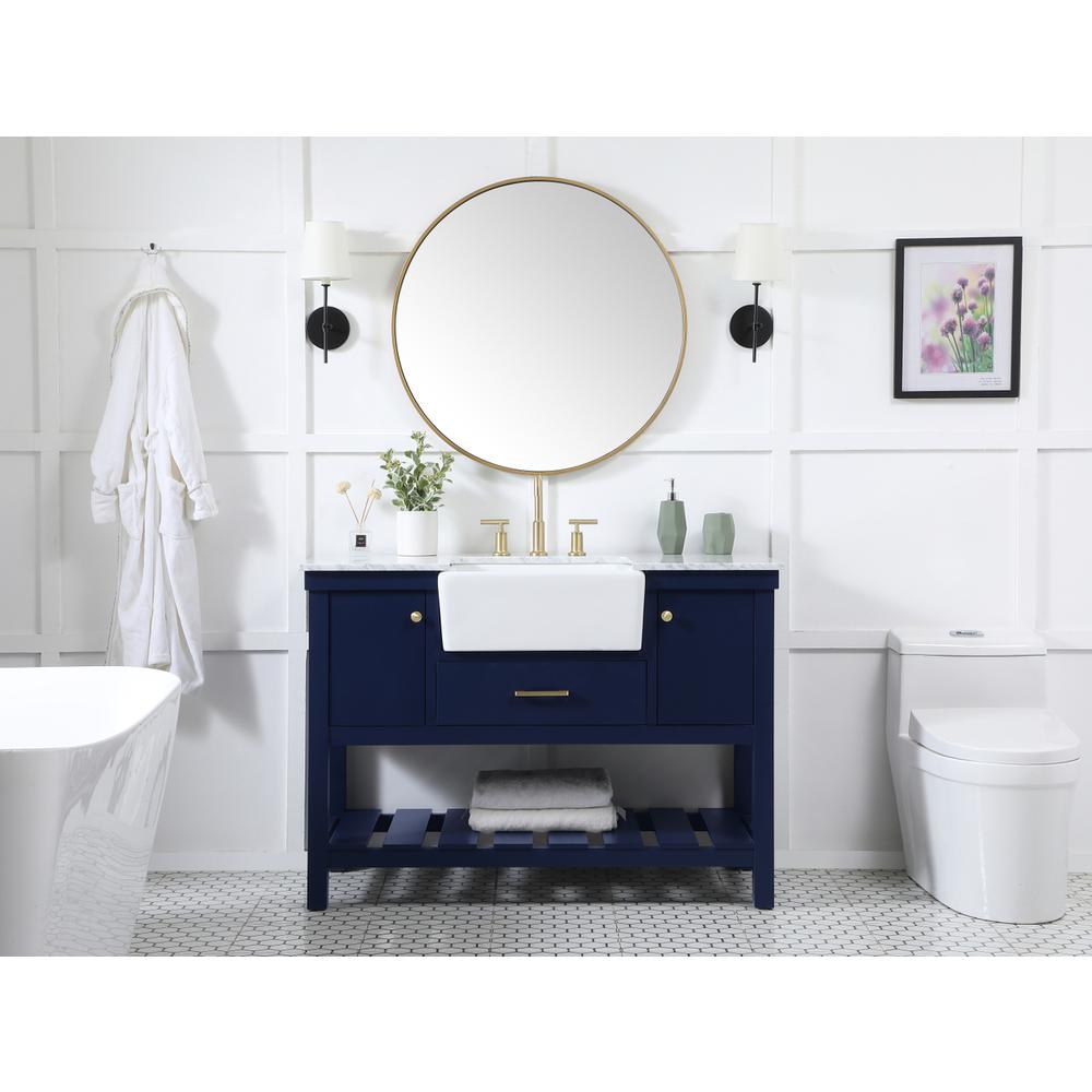 48 inch Single bathroom vanity in blue. Picture 4