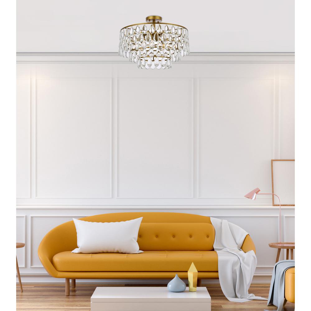 Mila 20 inch flush mount in brass. Picture 8