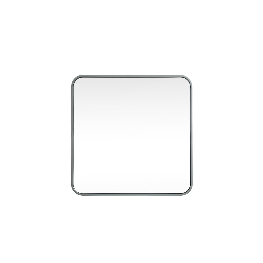 Soft corner metal square mirror 24x24 inch in Silver. Picture 1