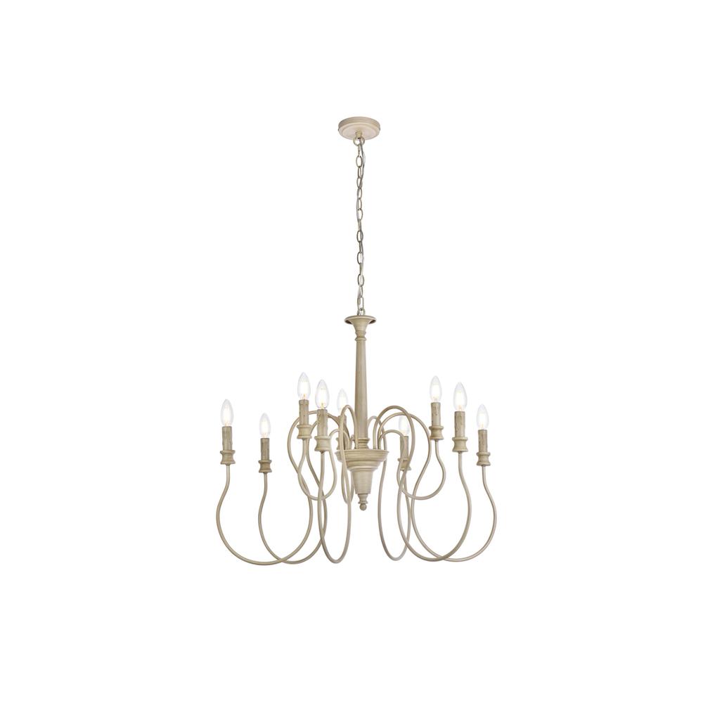 Flynx 9 lights pendant in weathered dove. Picture 1