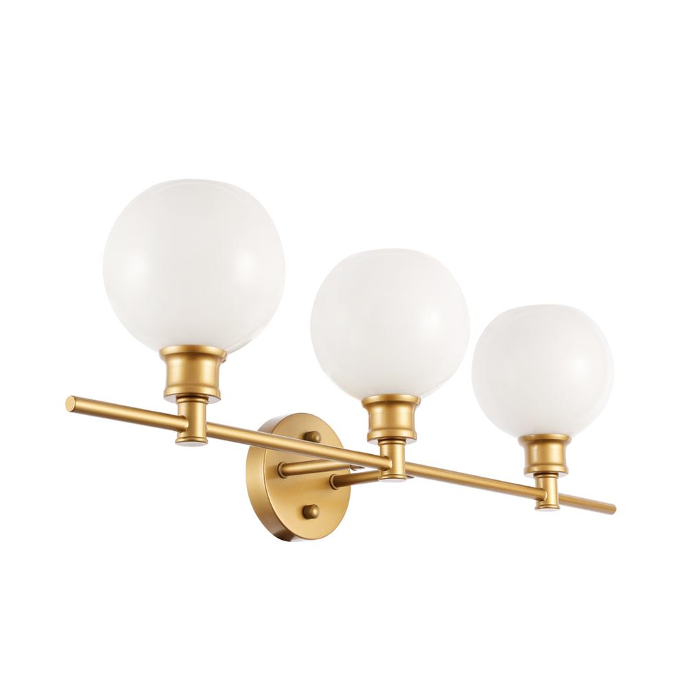 Collier 3 light Brass and Frosted white glass Wall sconce. Picture 8