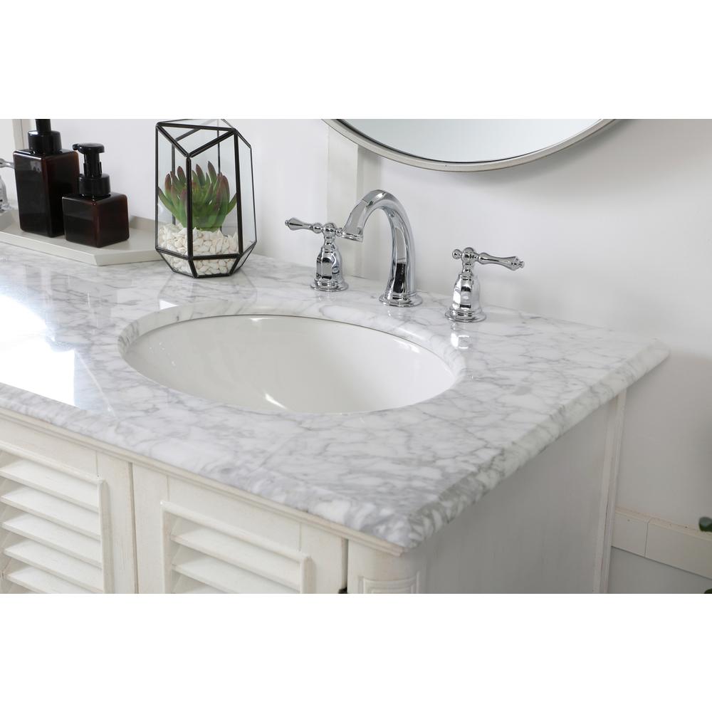 60 inch Double Bathroom Vanity in Antique White. Picture 4