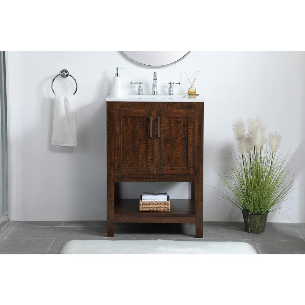 24 inch Single Bathroom Vanity in Espresso. Picture 9