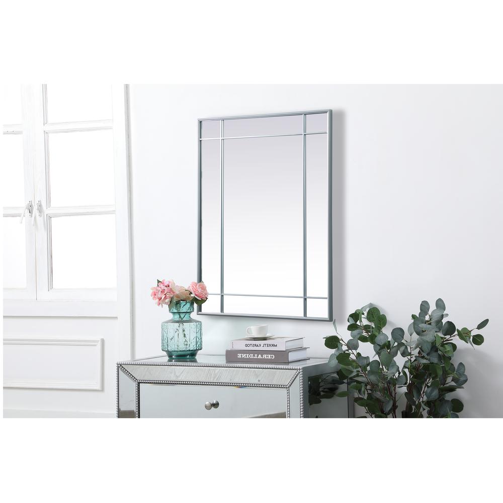 French Panel Wall Mirror 30x40 Inch In Silver. Picture 2