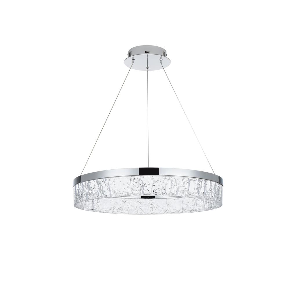 Linden 22 inch Adjustable LED chandelier in Chrome. Picture 8