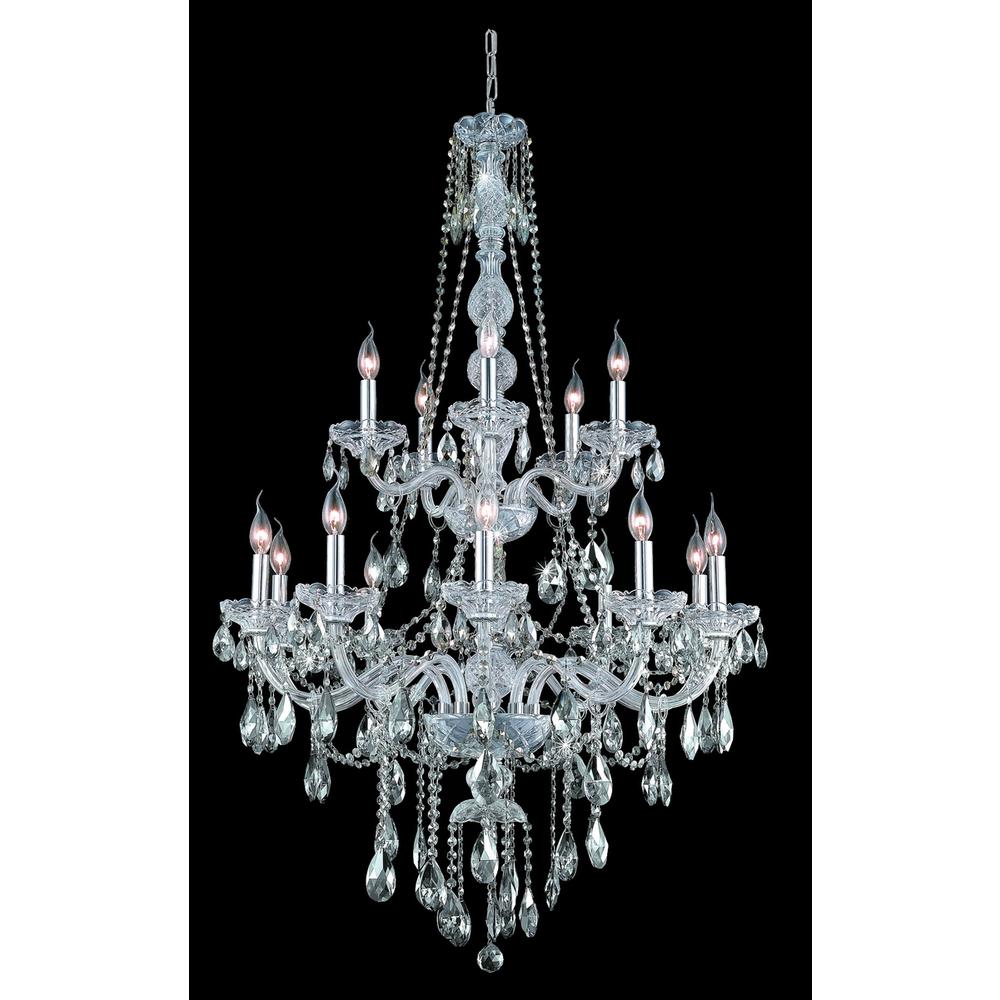 Verona 15 light Chrome Chandelier Clear Royal Cut Crystal. Picture 1