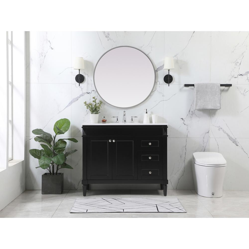 42 inch Single bathroom vanity in black. Picture 4