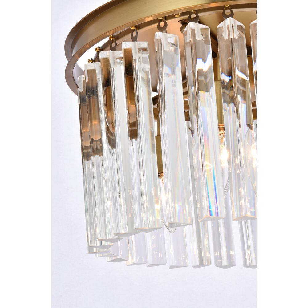 Sydney 16 inch round crystal pendant in satin gold. Picture 5