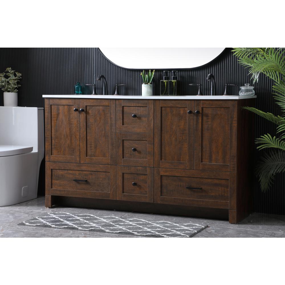 60 Inch Double Bathroom Vanity In Expresso. Picture 2