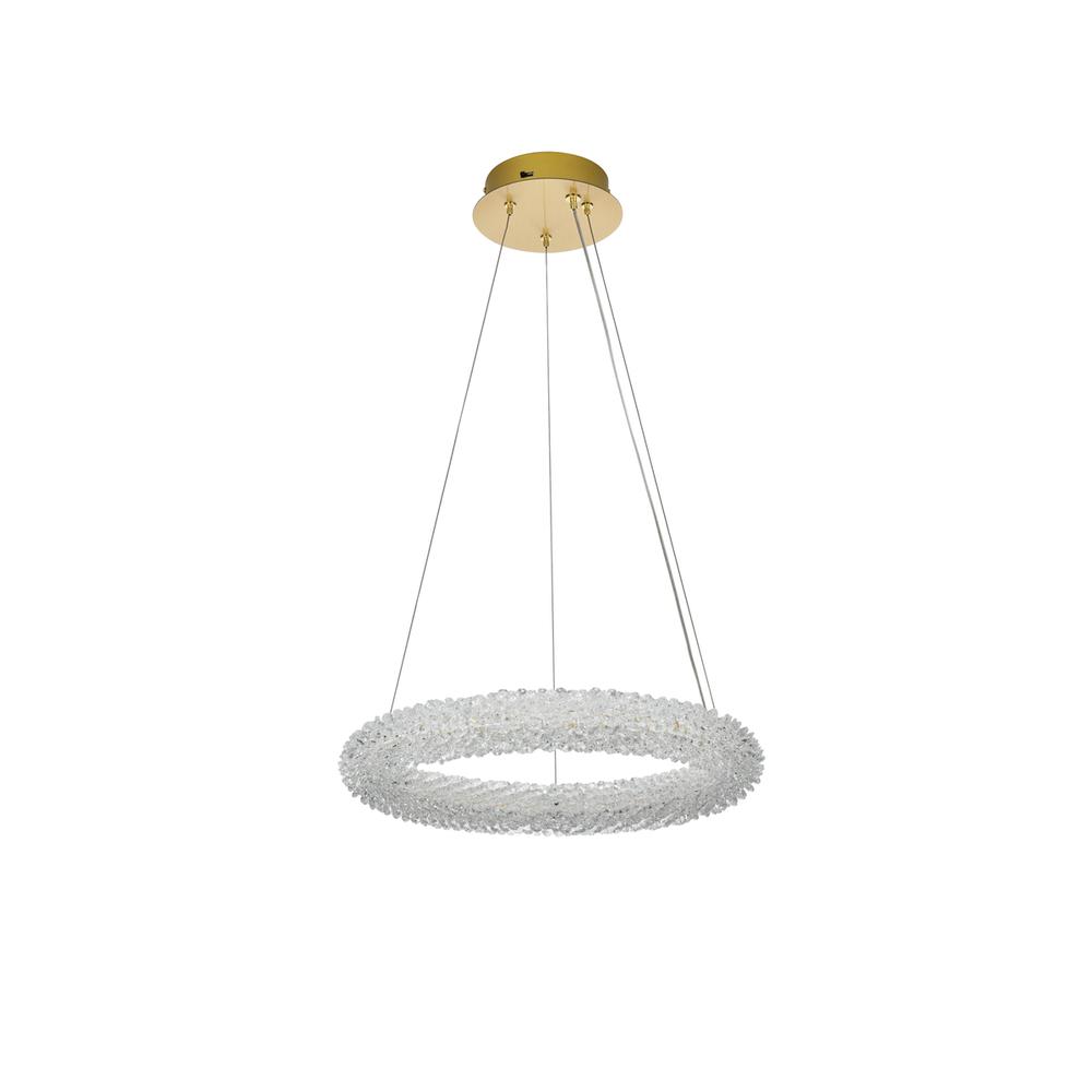 Bowen 18 inch Adjustable LED Chandelier in Satin Gold. Picture 8