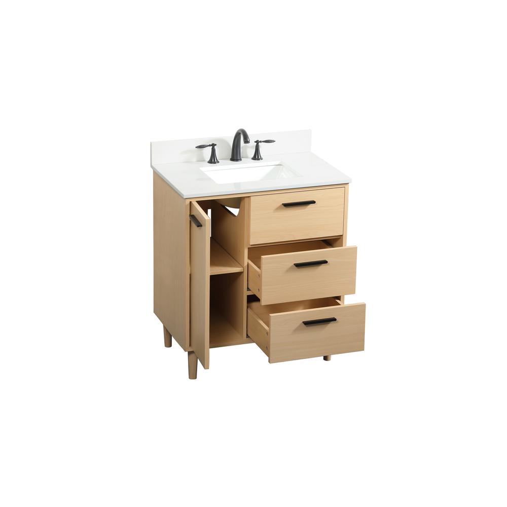 30 inch bathroom vanity in Maple with backsplash. Picture 9