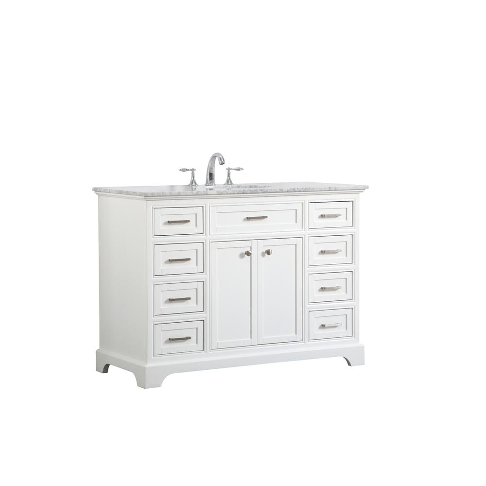48 In. Single Bathroom Vanity Set In White. Picture 4