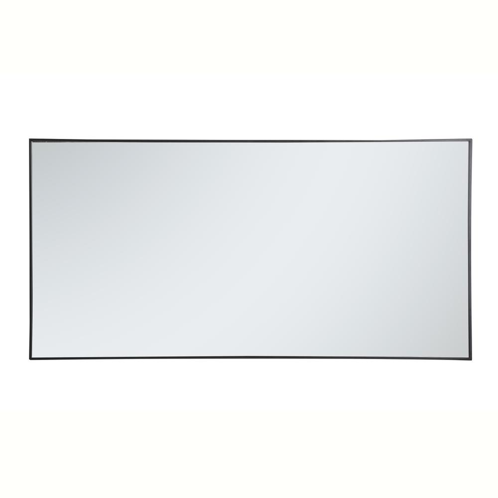 Metal frame rectangle mirror 36 inch in Black. Picture 3
