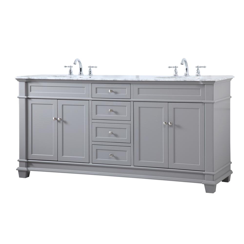 72 inch Double Bathroom Vanity set in Grey. Picture 7
