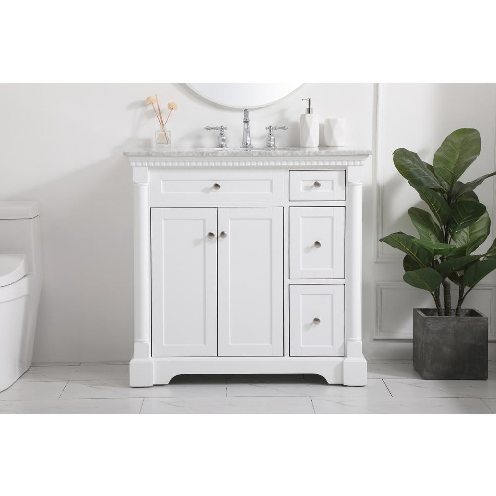 36 inch Single bathroom vanity in  White. Picture 14